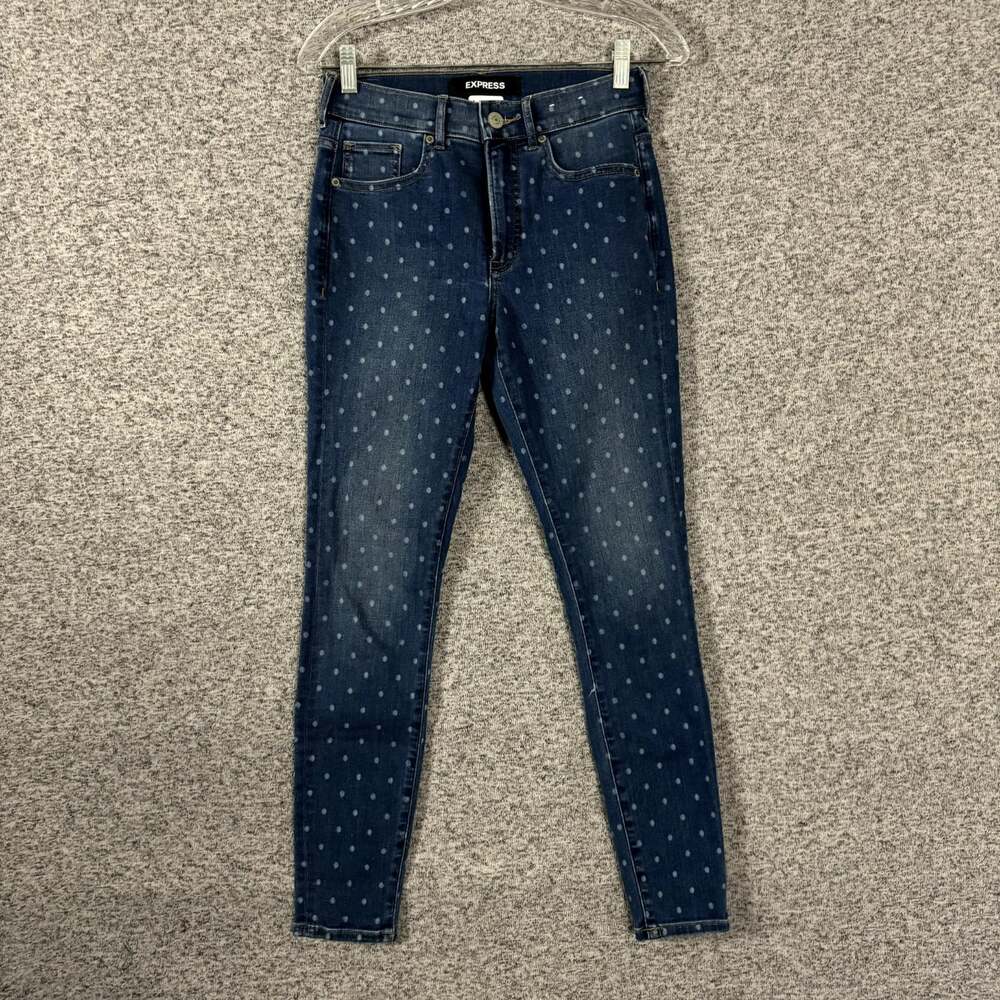 Express Women’s Size 2R Polka Dot Ankle Legging High Rise Jeans